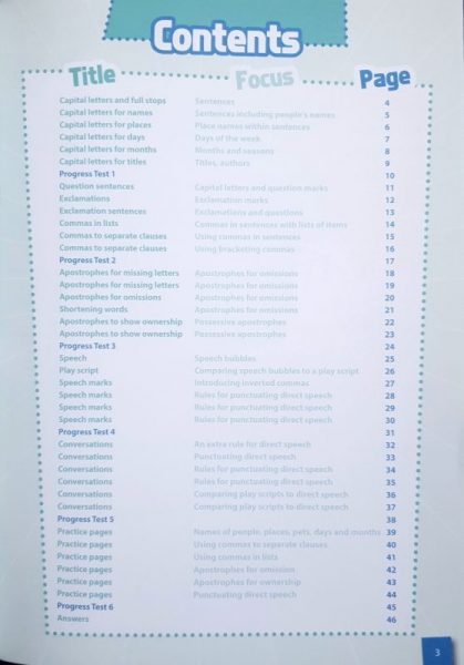 Let's do Punctuation 7-8 - Contents Page