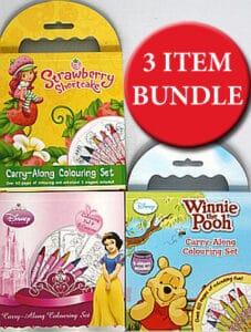 3-Carry-Along Colouring Sets (Disney Princess - Winnie the Pooh - Strawberry Shortcake)