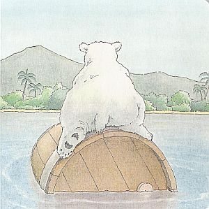 Little Polar Bear on a Barrel
