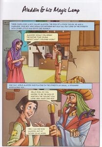 The Fisherman & the Genie & Aladdin & his Magic Lamp (2 Graphic Novels in 1) 2 genie aladdin magic lamp inner page1