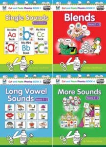 Cut and Paste Phonics Books 1-4 (Instant Downloads)