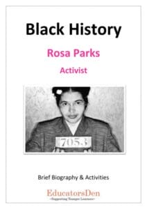 Black History (Rosa Parks) - Free Activity Pack 1 Rosa Parks Cover 1