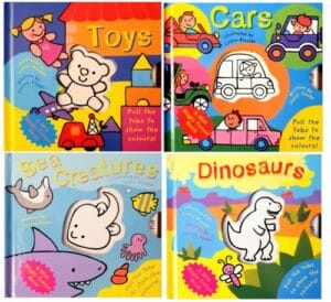 Mini Magic Colour Books - (Dinosaurs, Toys , Sea Creatures & Cars)