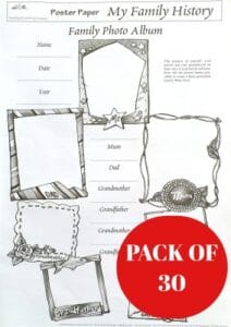 My Family History Poster Paper--Size A2 -UK Edition (Pack of 30)