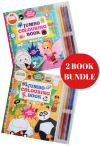 Jumbo Colouring Books With 8 Colouring Pencils