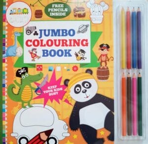 Jumbo Colouring Book 2 (with 8 colouring pencils)