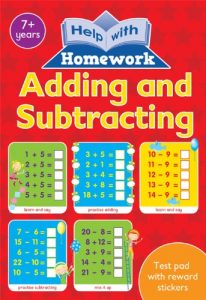 Adding and Subtracting 7+Help with Homework (test pad with stickers)