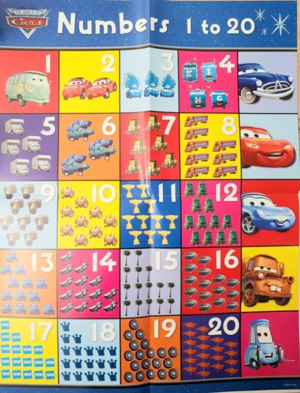 Disney Cars Learn your Numbers: 4-6 -(with wall chart)