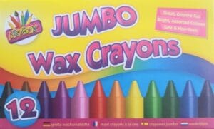 Artbox 12 jumbo size wax crayons set of 12 assorted colours 