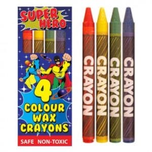 Super Hero Mini Crayons (Pack of 4)