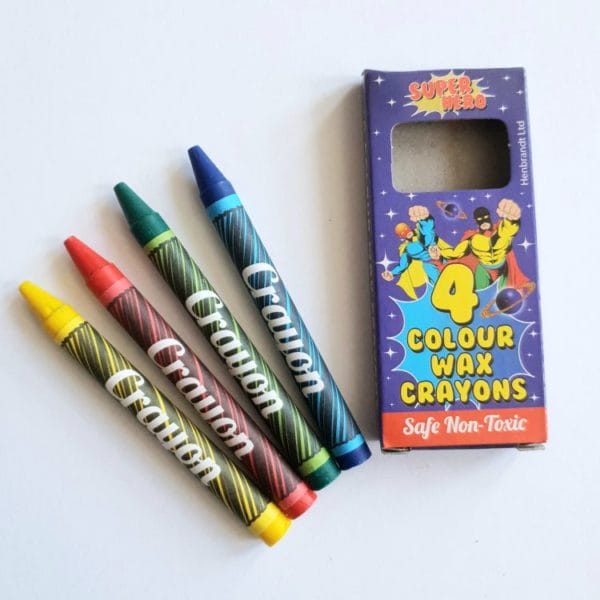 Super Hero Mini Crayons (Pack of 4) -Internal Image