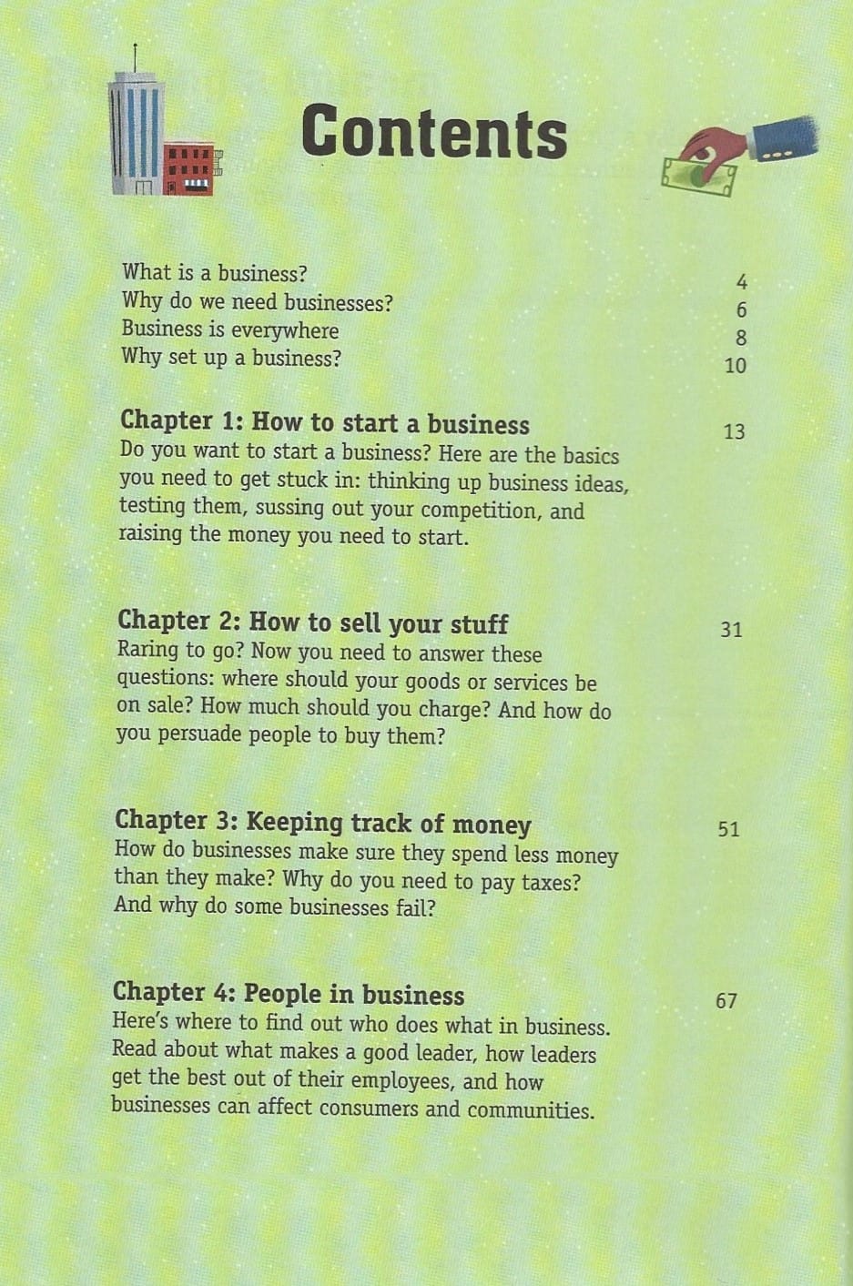 Business for Beginners (Hardback)-Contents Page 1